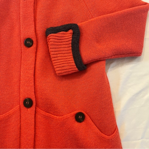 Free People New Romantics Molly Long Red Orange Knit Coat - Picture 7 of 8